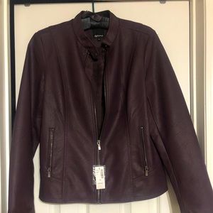 Faux leather bomber jacket. New, tags still on.